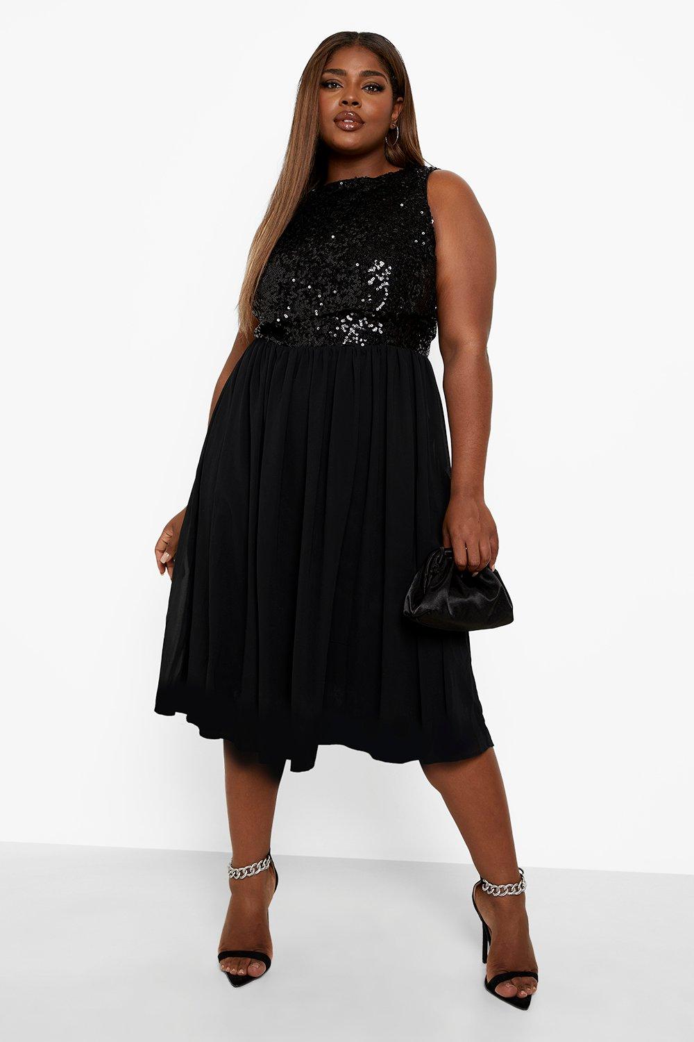 Boohoo sequin midi clearance dress