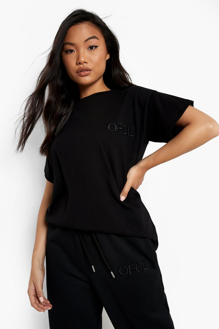 Black Petite Ofcl Embroidered T-shirt image number 1