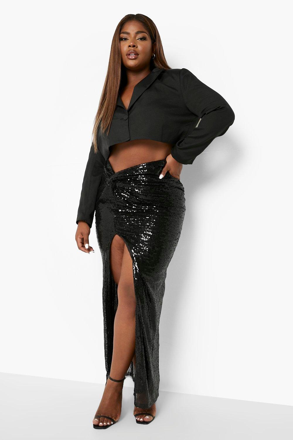 Sequin maxi shop skirt plus size