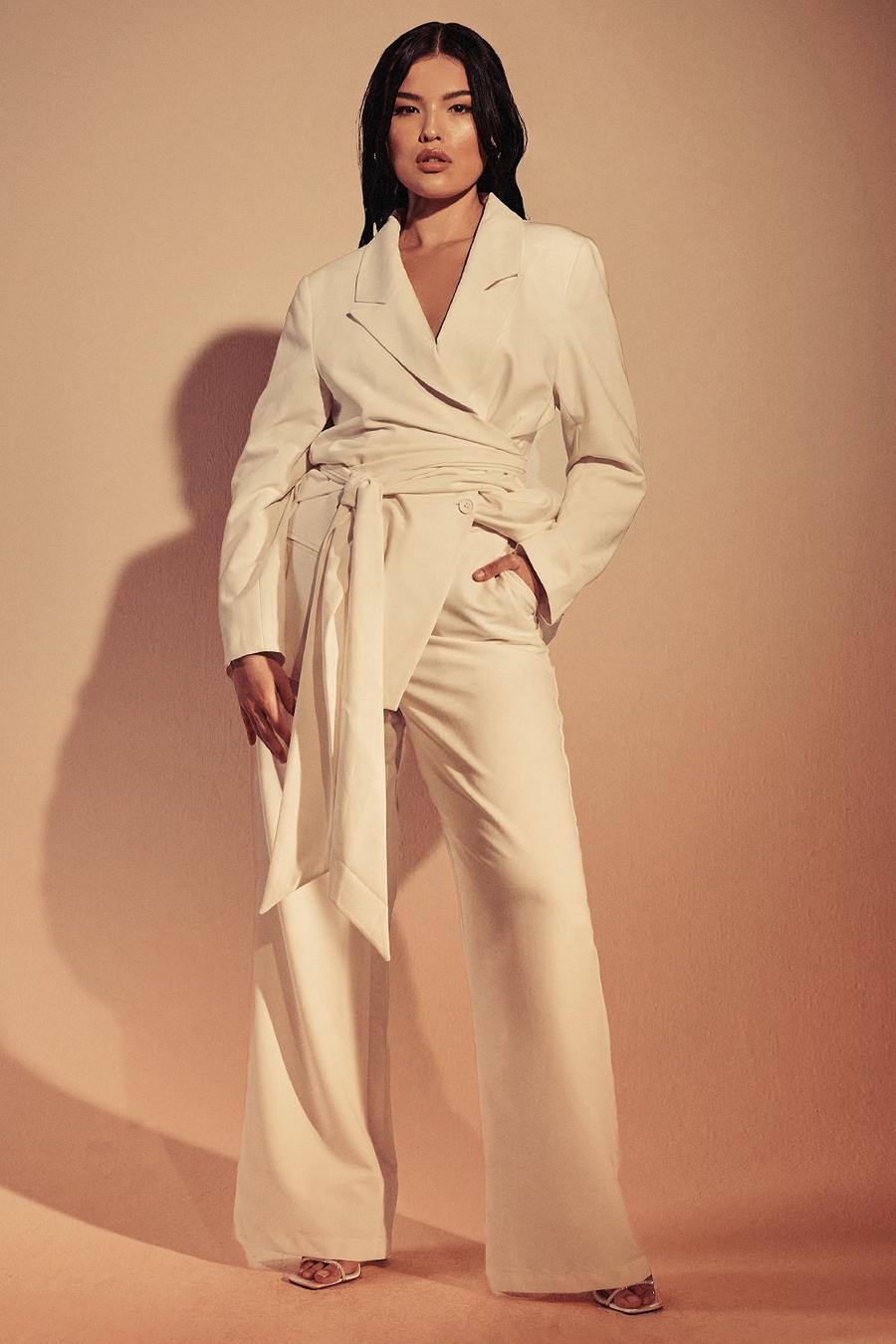 White Plus Tailored Wide Leg Trouser image number 1