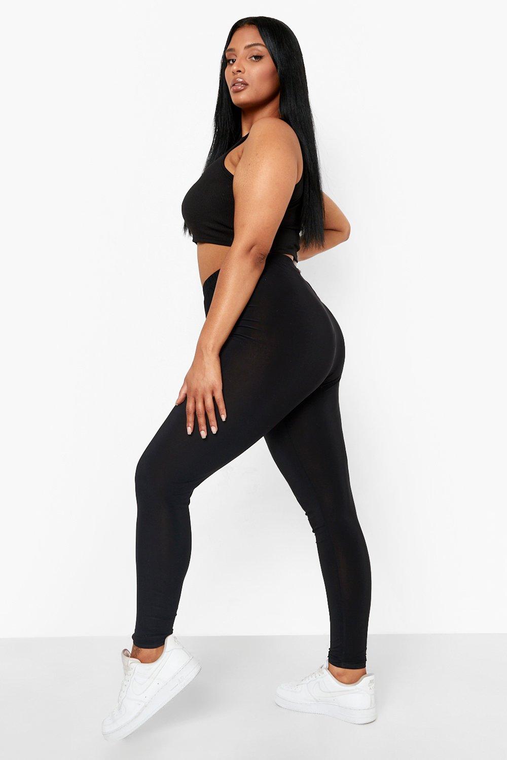 LMB High Waisted Leggings for Women - Black - Plus Size - Workout