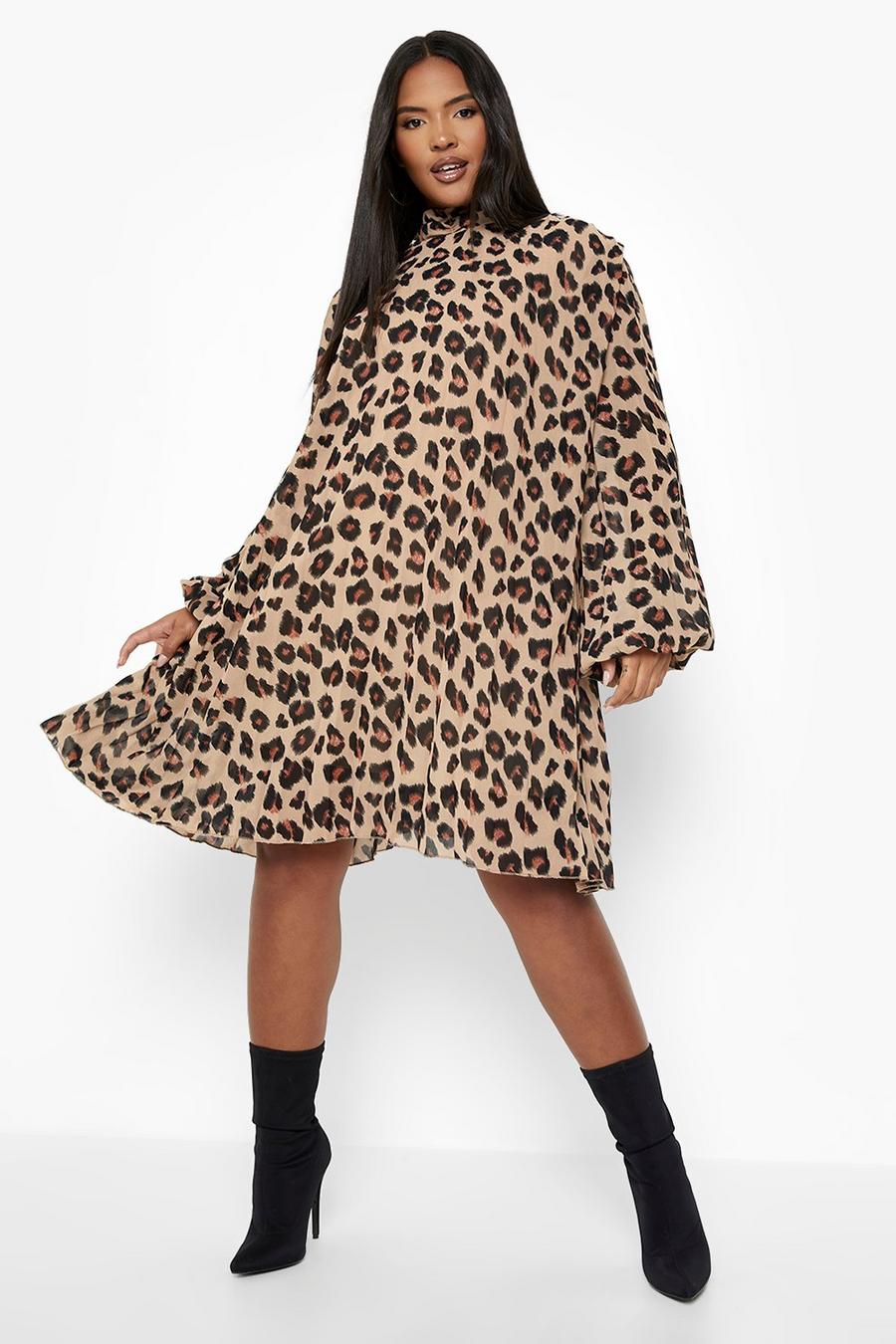 Plus Leopard Smock Dress image number 1