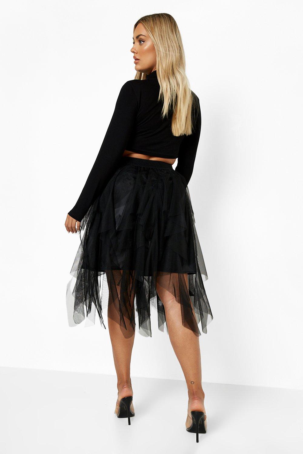 Black tulle skirt clearance boohoo