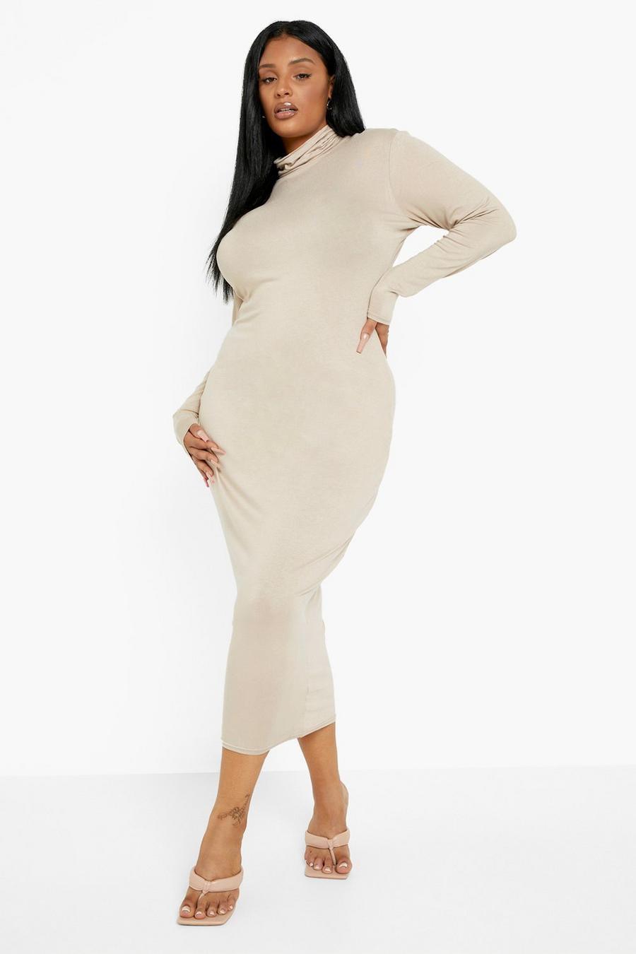 Stone Plus Roll Neck Midaxi Dress image number 1