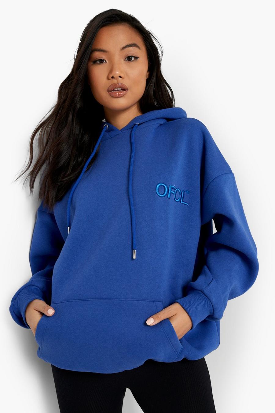 Blue azzurro Petite Ofcl Embroidered Hoodie
