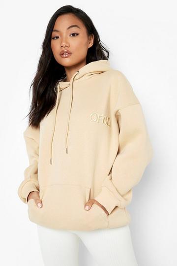 Petite Ofcl Embroidered Hoodie sand