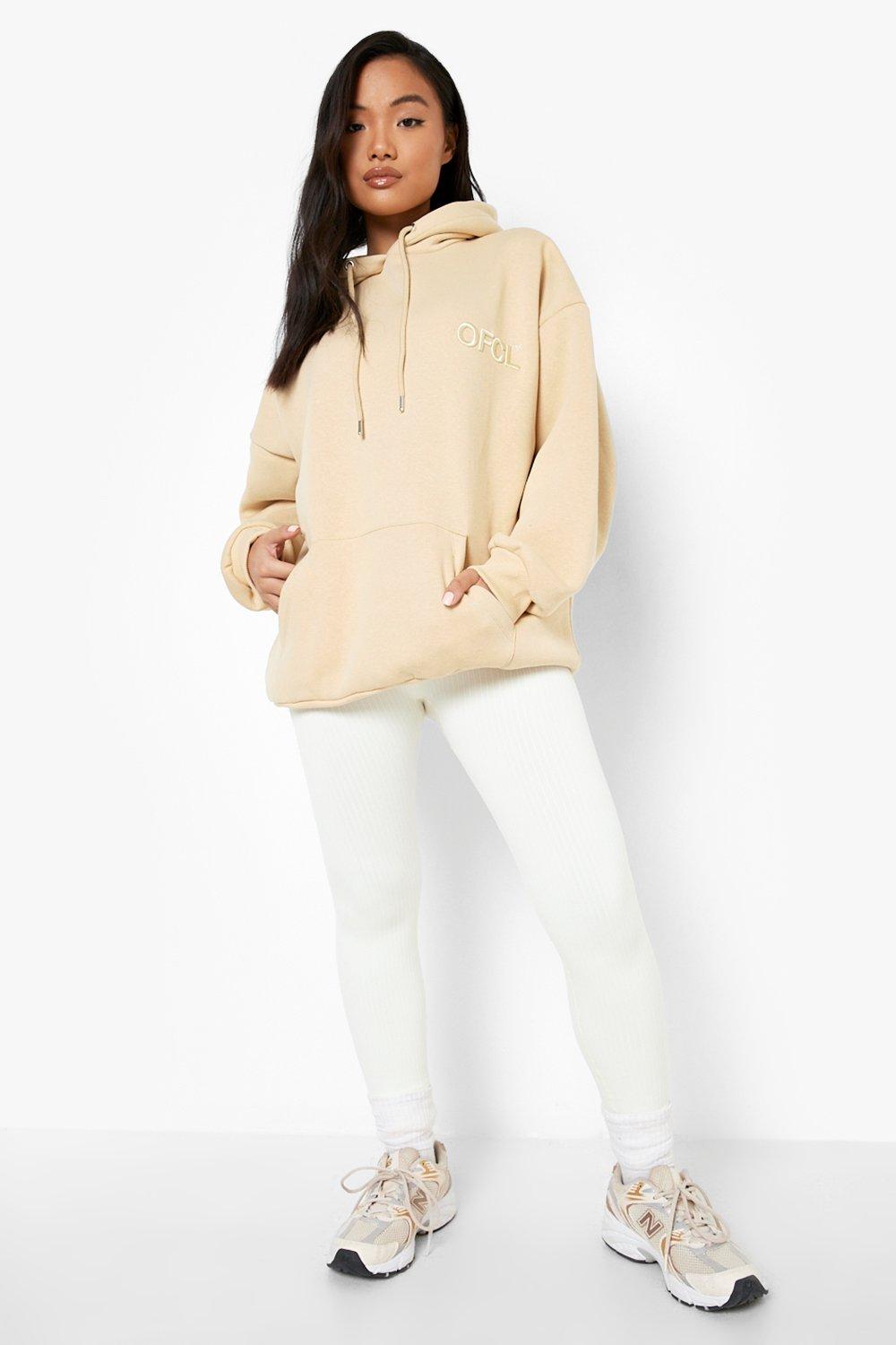 Women's Beige Plus Ofcl Studio Embroidered Hoodie