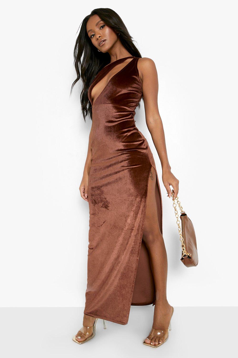 Petite velvet shop maxi dress