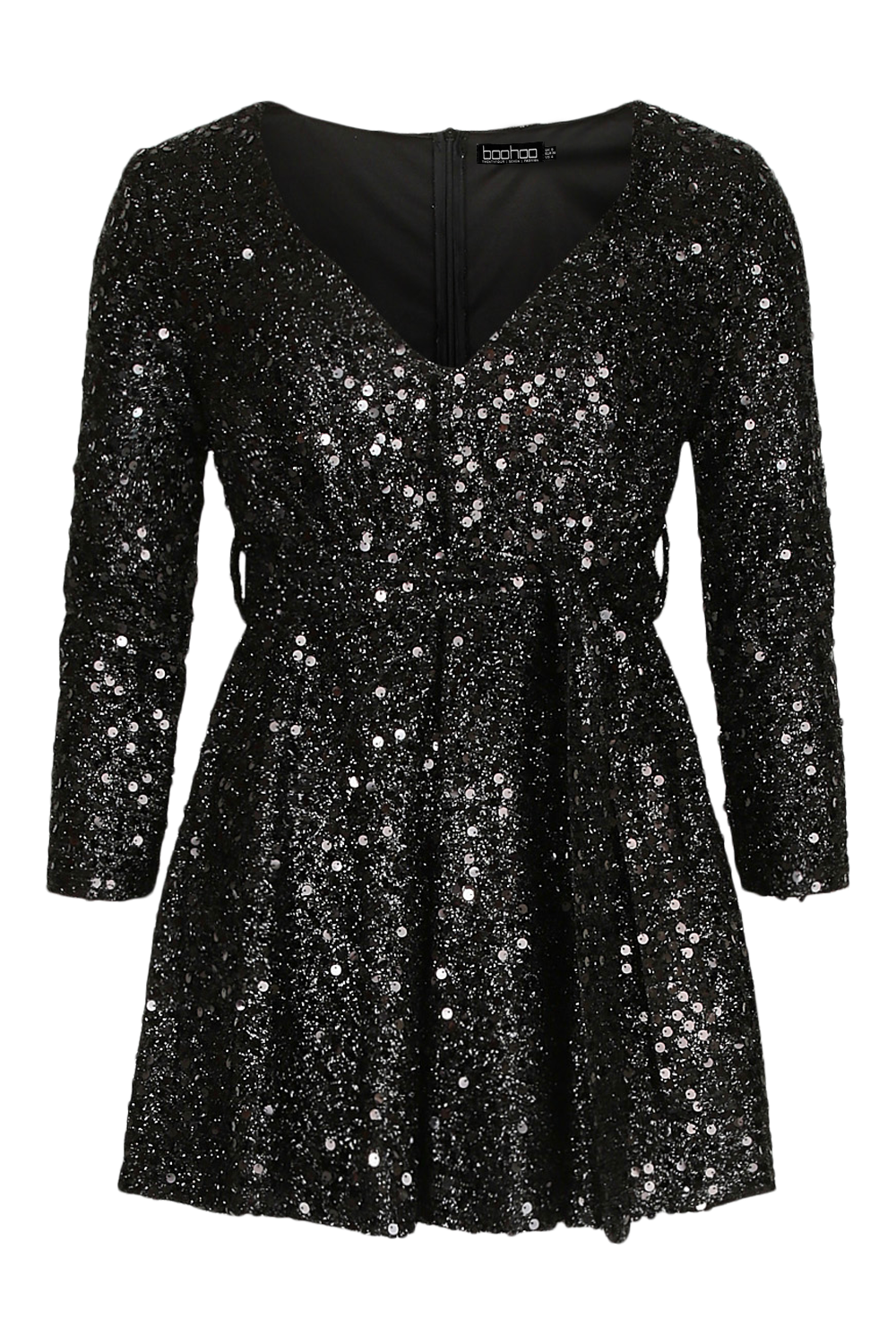 Boutique sequin hotsell wrap skater dress