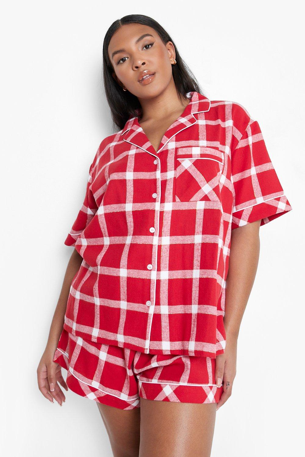 Flannel pj set discount shorts