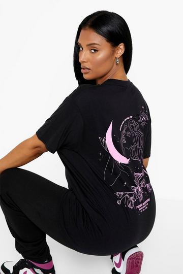 Plus Moon And Stars Back Graphic T-Shirt black