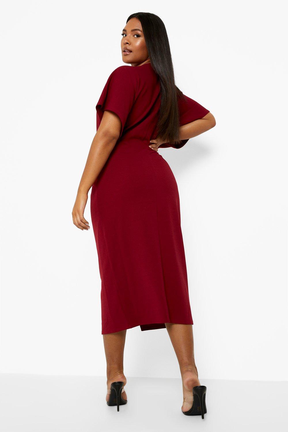 Berry layered split front maxi dress sale