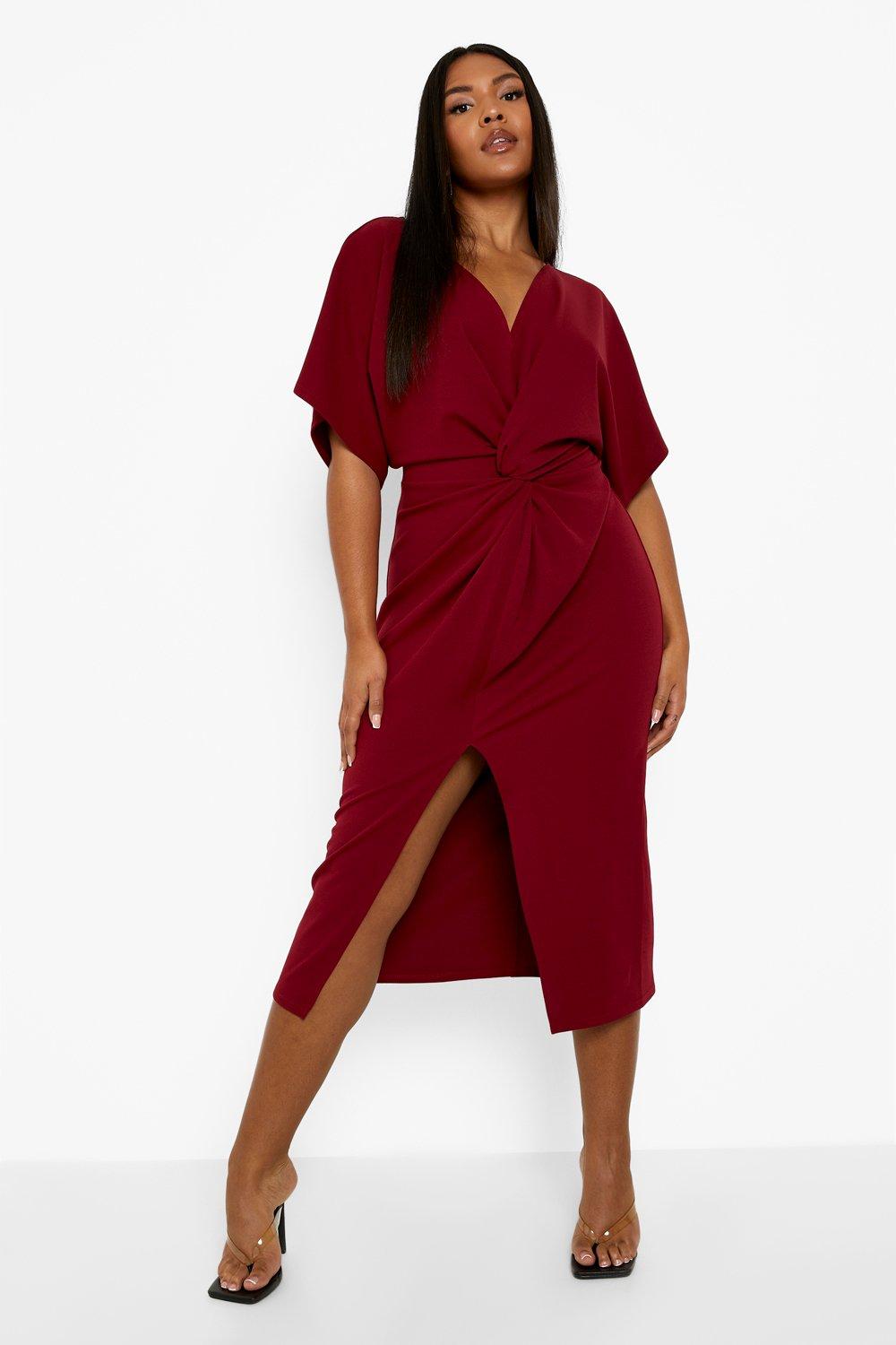 Boohoo wrap around on sale dress