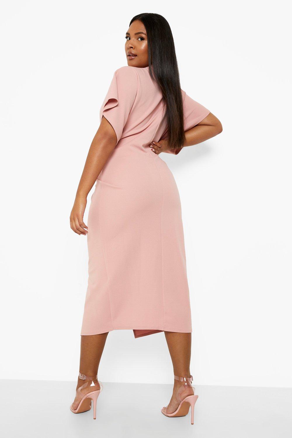 Plus Twist Front Split Midi Dress