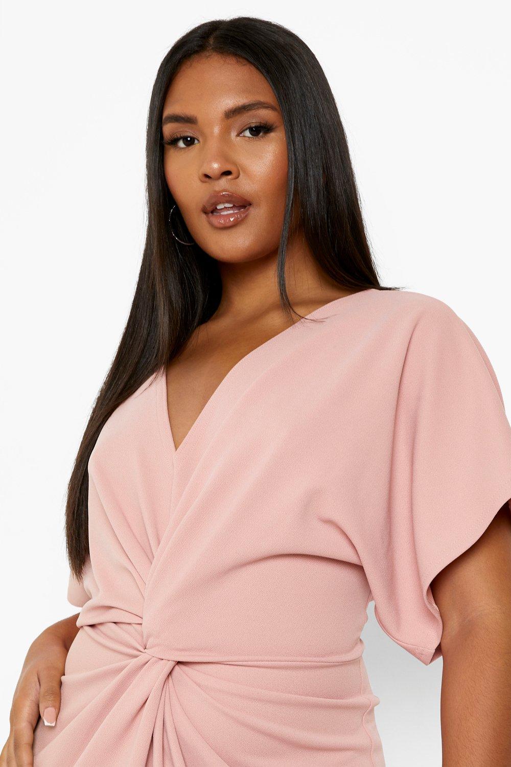 Grande taille Robe mi longue fendue l avant