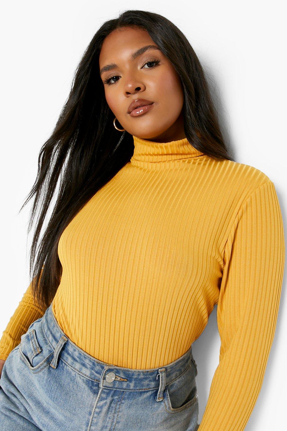 Plus Rib Turtle Neck Bodysuit