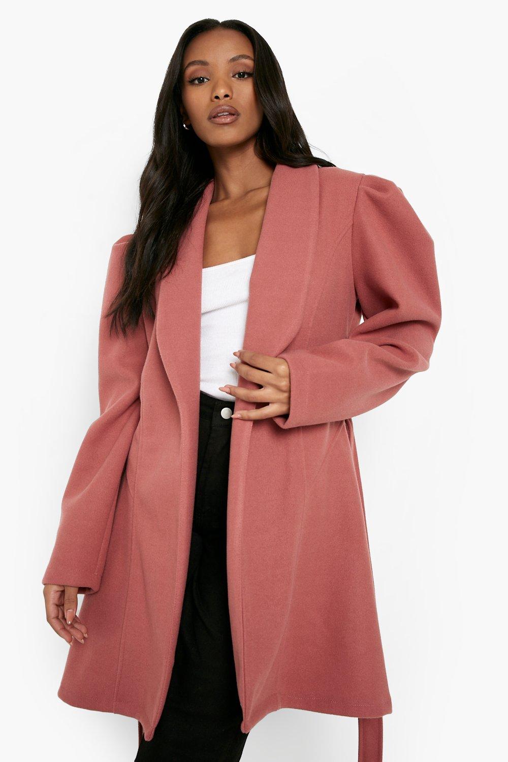 puff sleeve wool coat