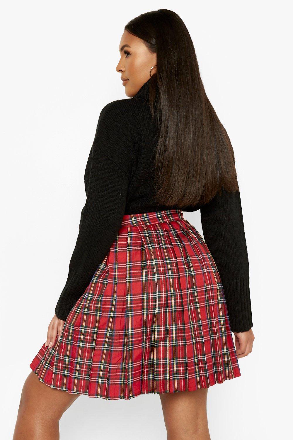 Plus Woven Pleated Tennis Skirt boohoo