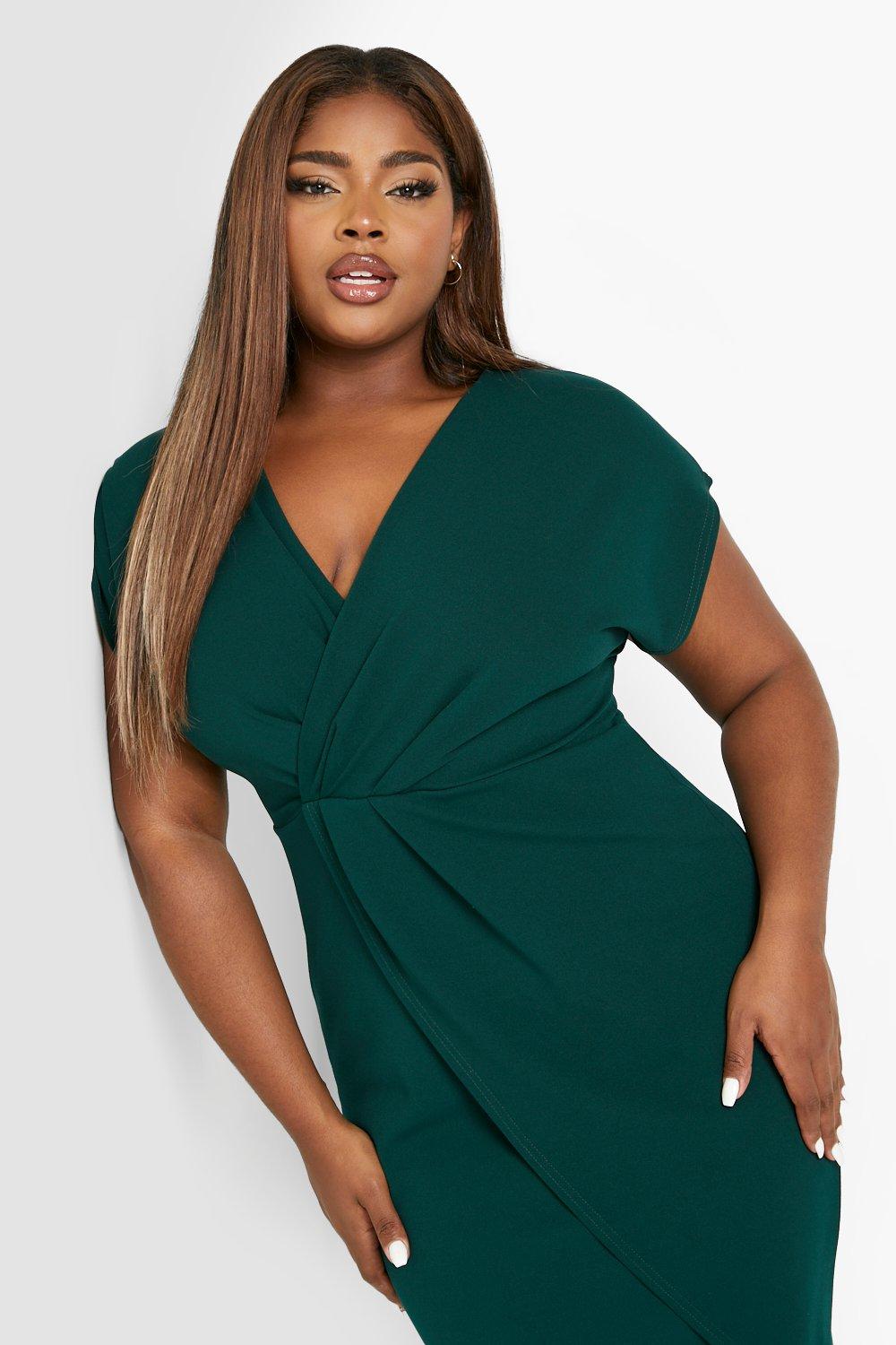 Boohoo plus 2025 wrap dress