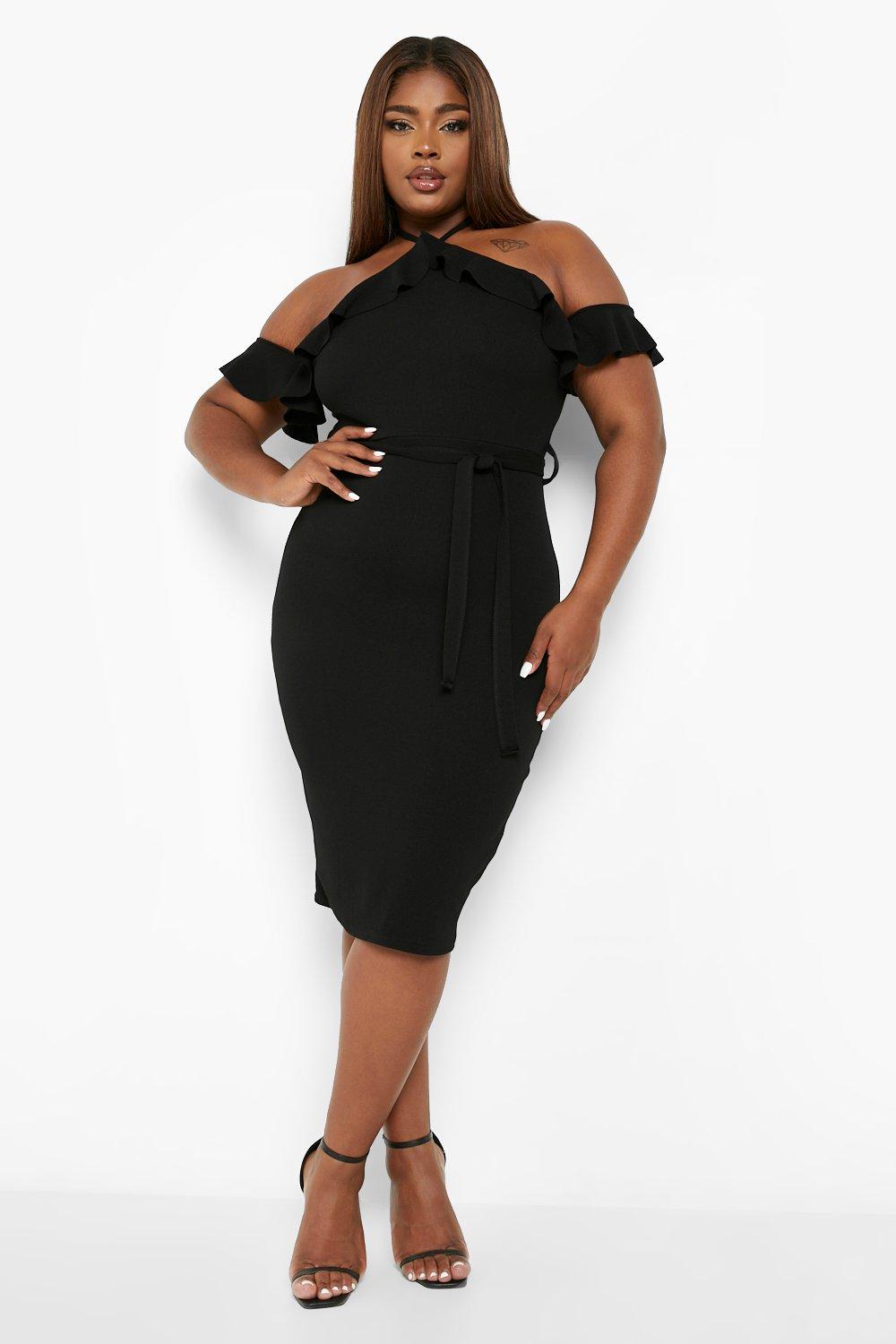 Plus cold shoulder clearance dress