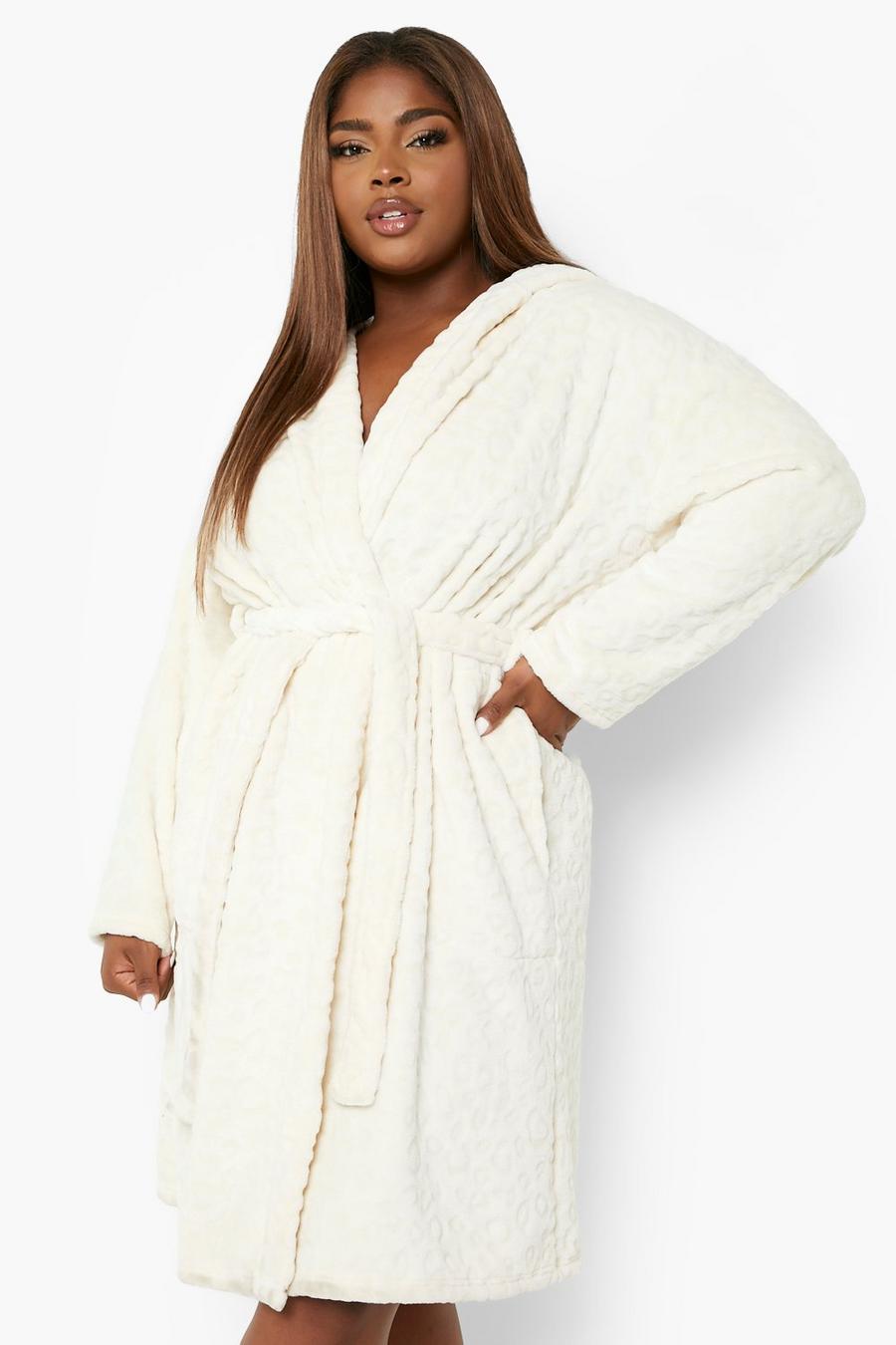 White Plus Leopard Dressing Gown image number 1