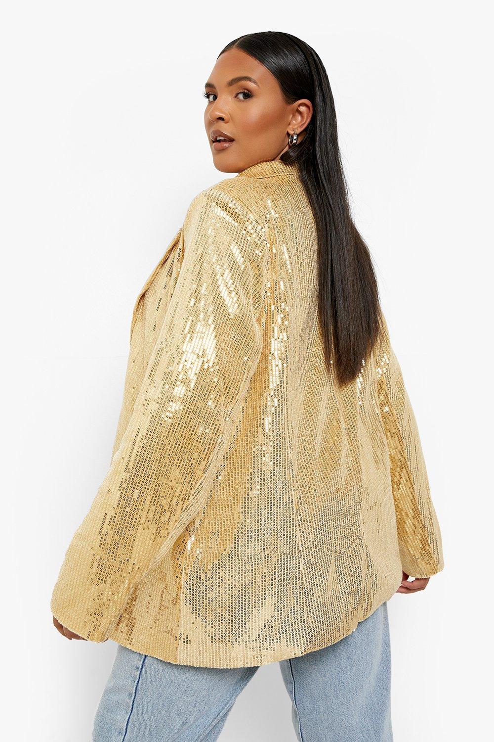 Gold sequin hot sale blazer womens