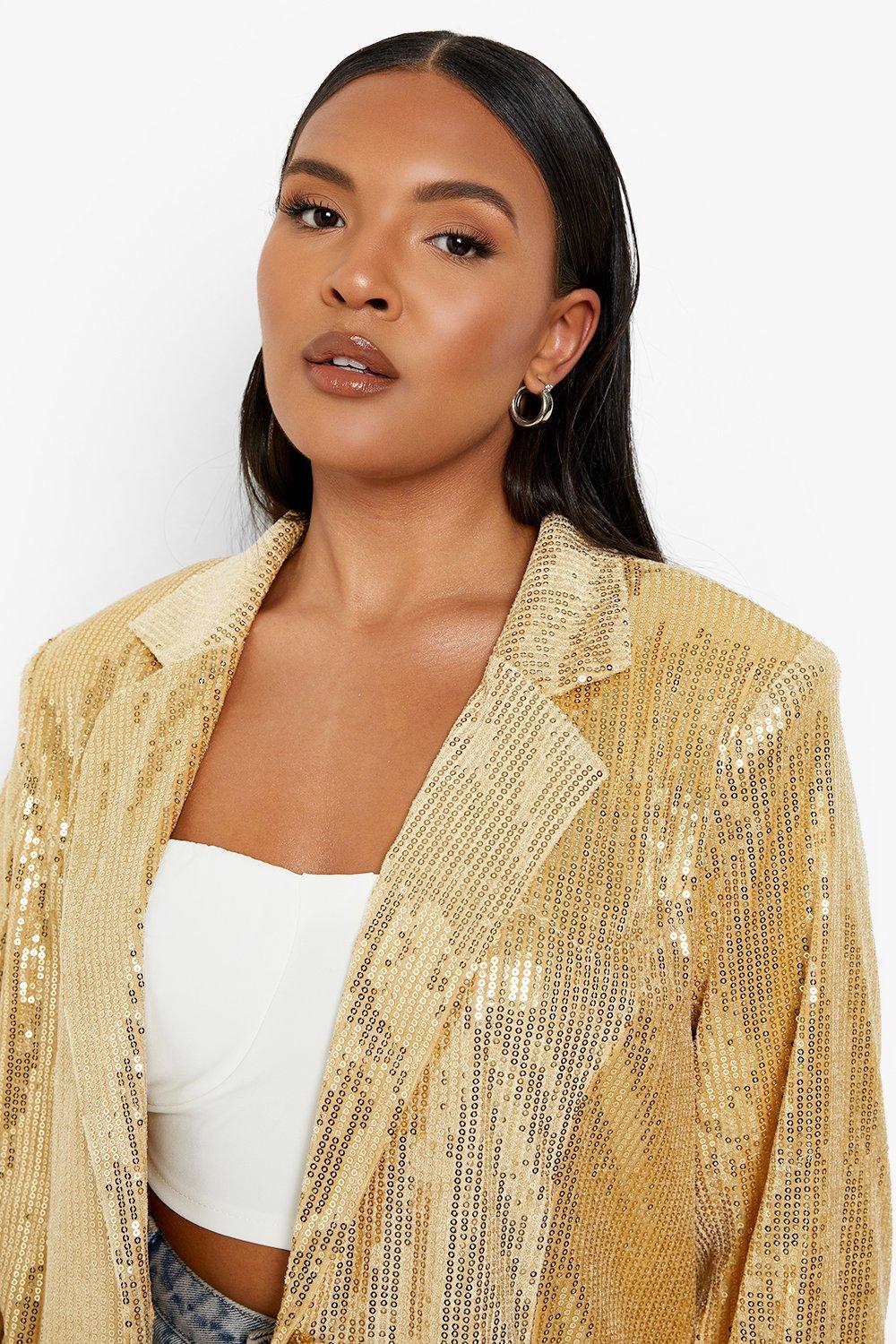 Gold on sale sequin blazer