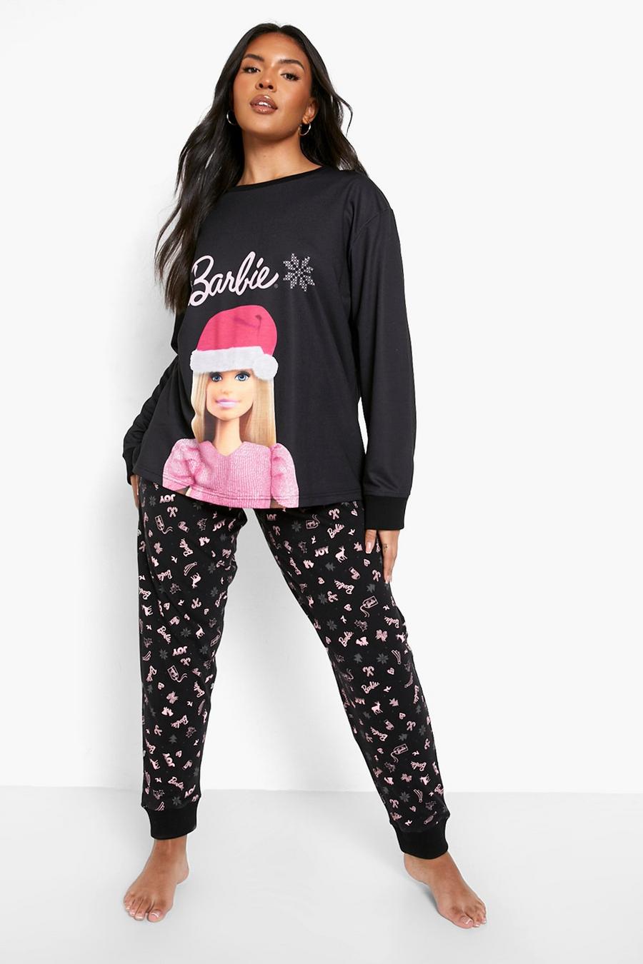 Black Plus Barbie Licensed Christmas Pajama Set image number 1