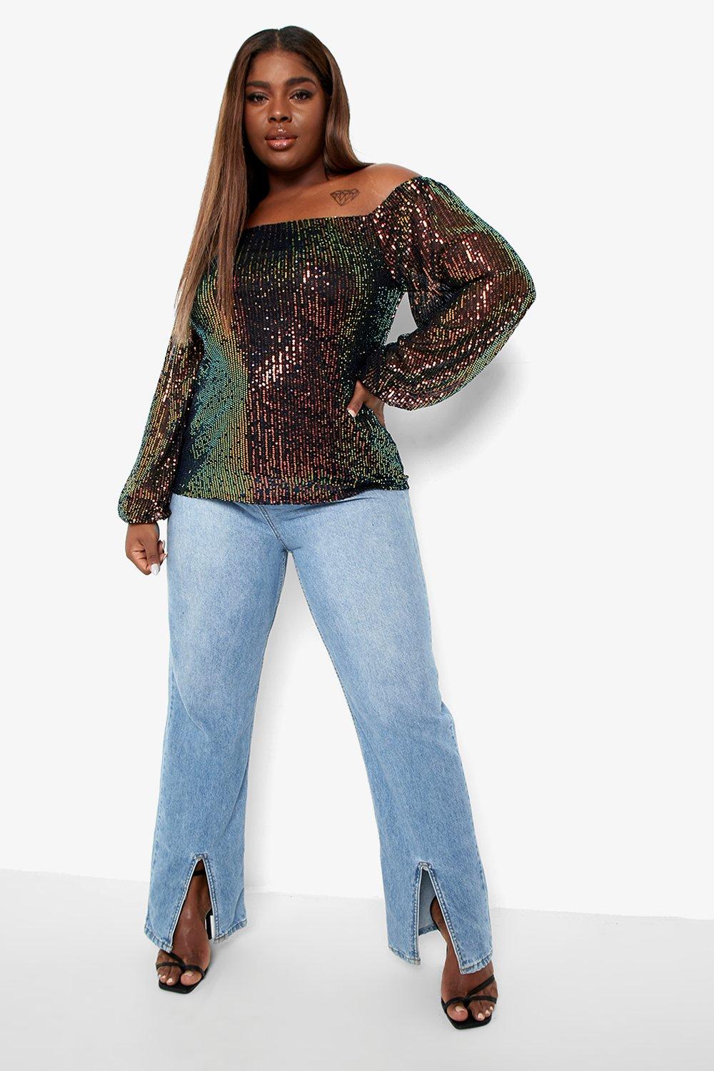 Boohoo sequin top top