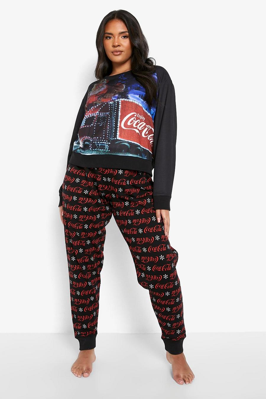 Set pigiama natalizio plus Size Coca cola, Navy image number 1