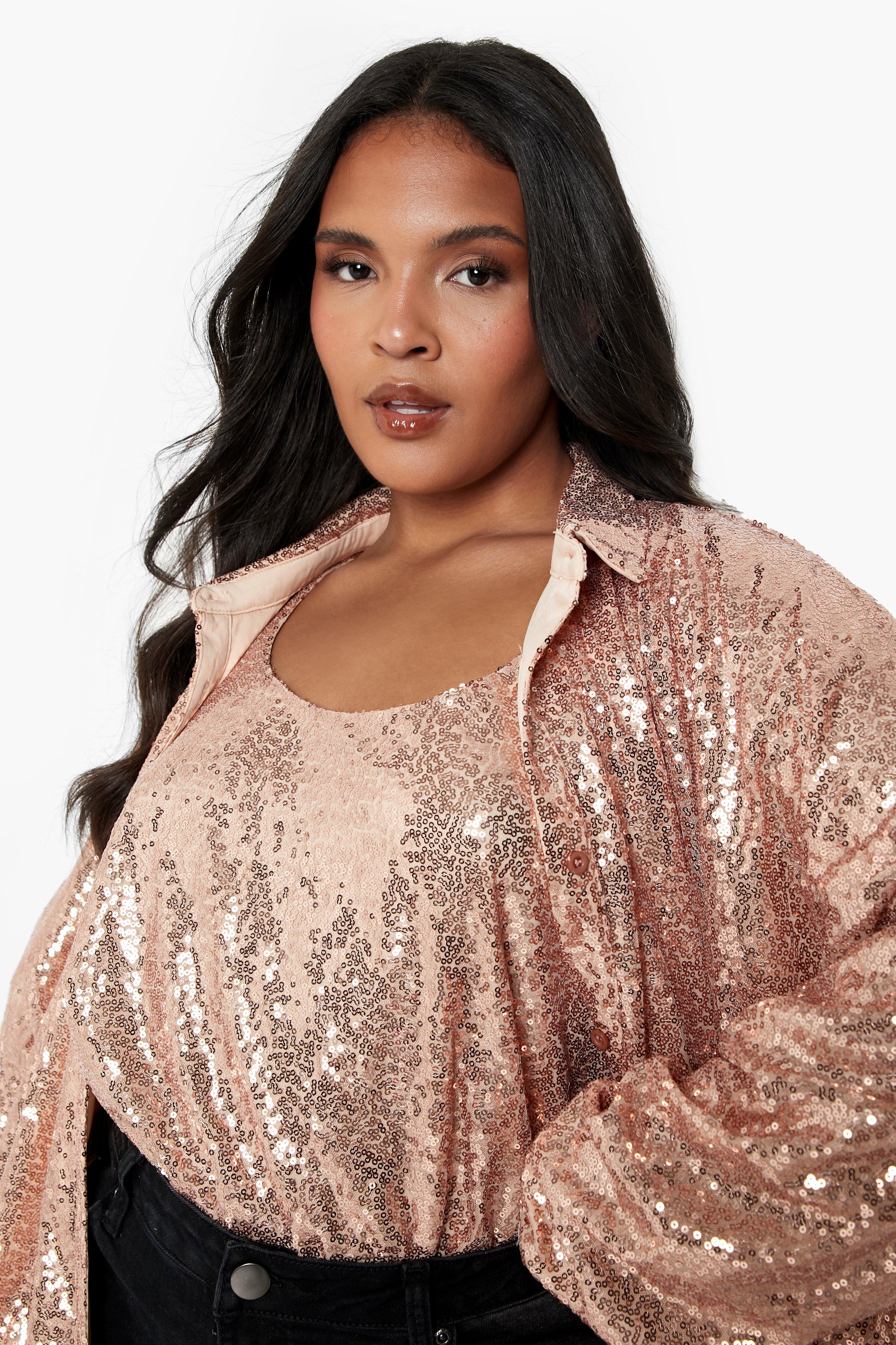 Rose gold 2025 plus size shirt