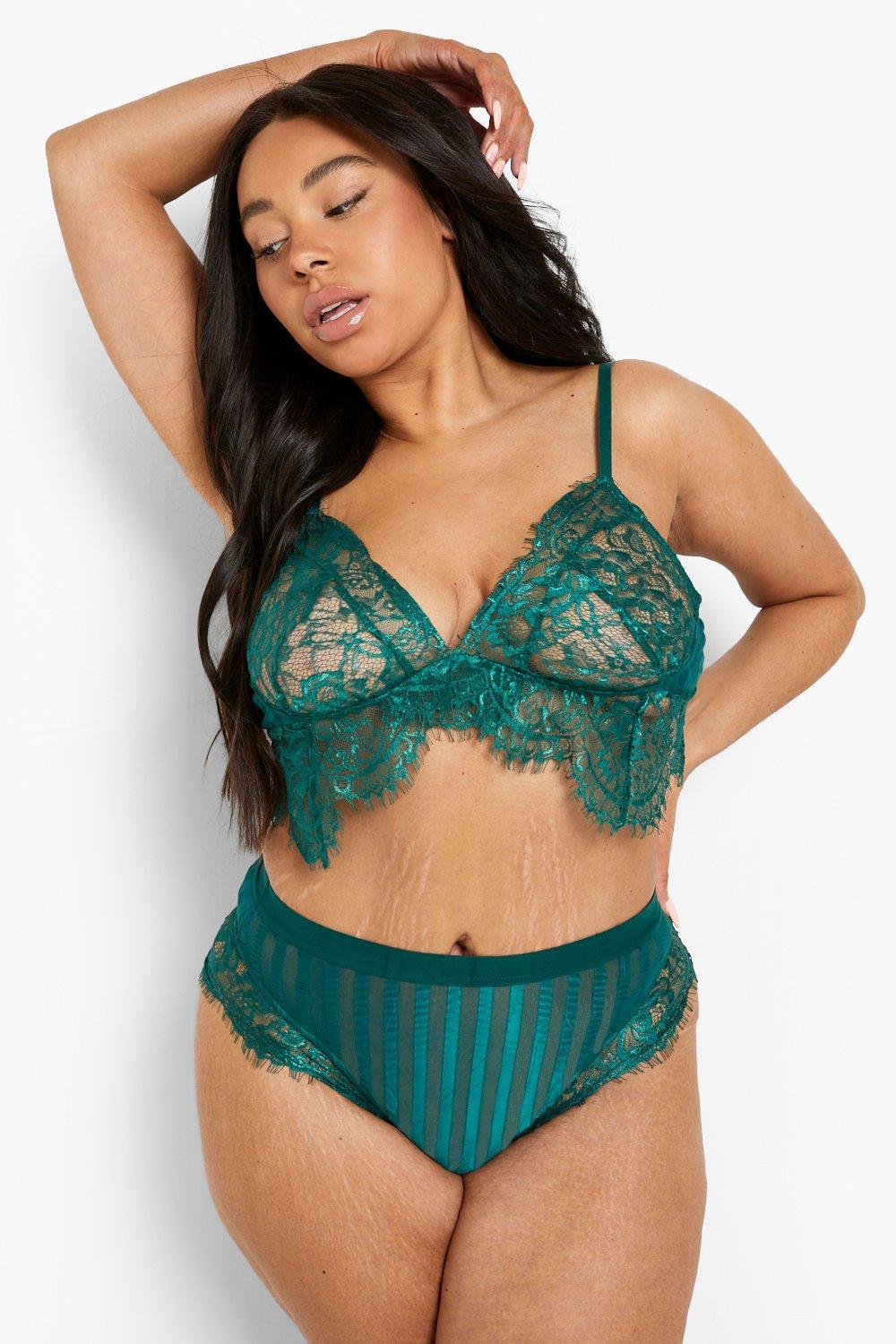 Dobby Mesh Bralette & Brazilian Set