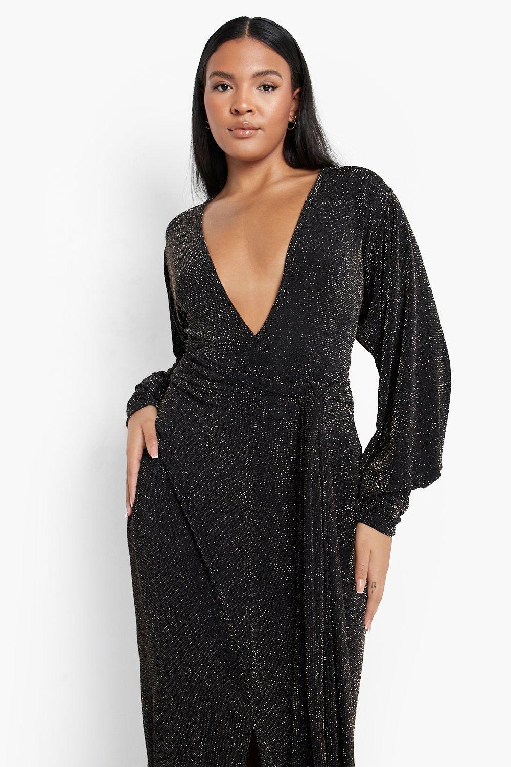 Metallic 2025 plunge dress