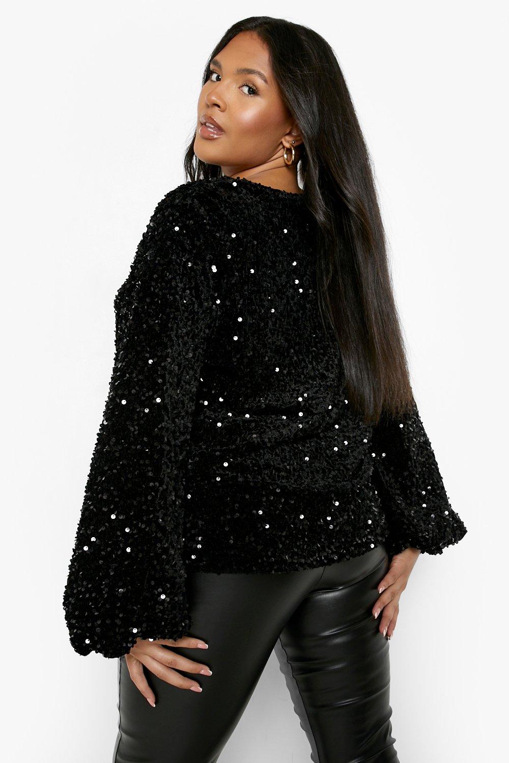 Plus size cheap sequin tops uk