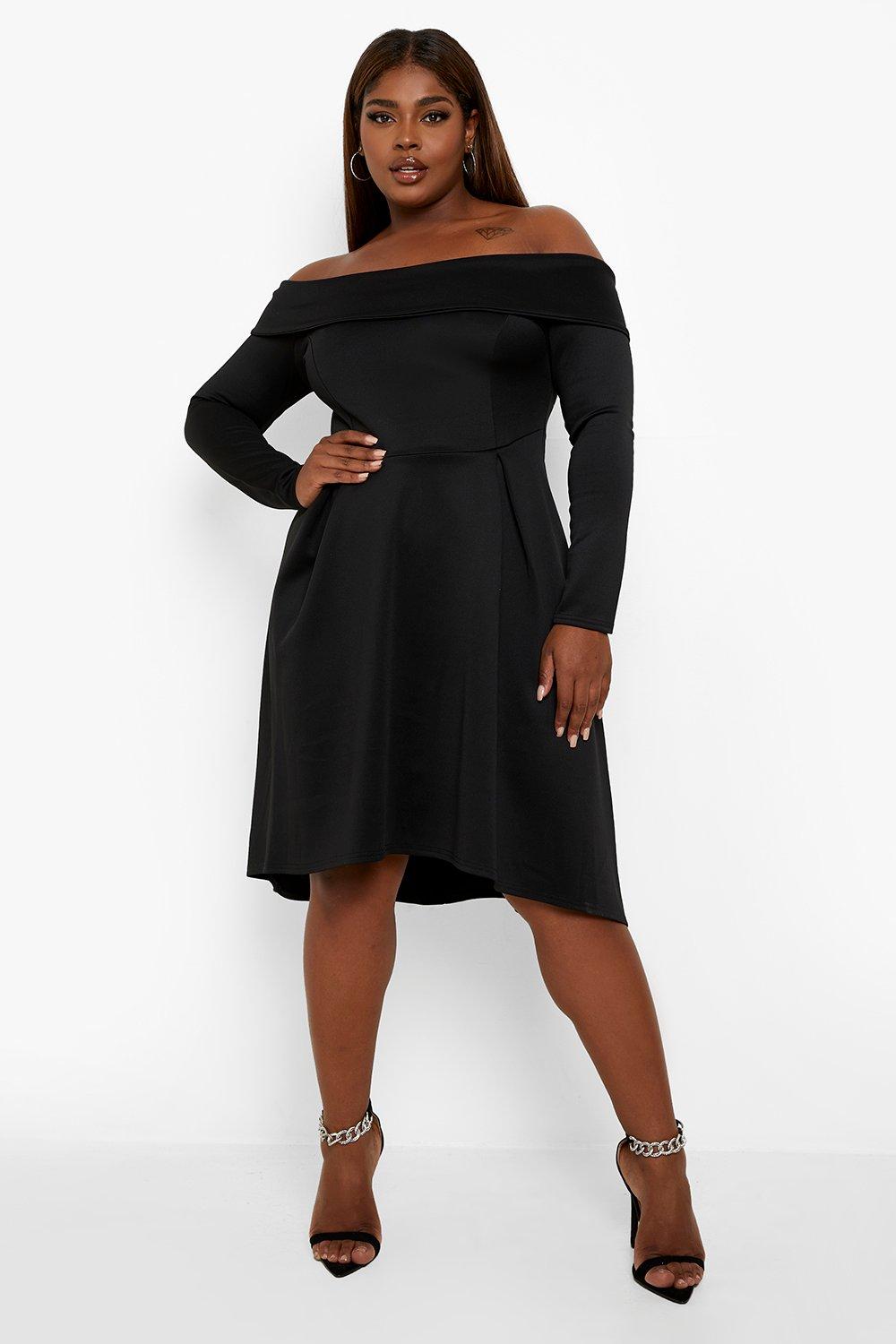 Long sleeve off the 2024 shoulder dress plus size