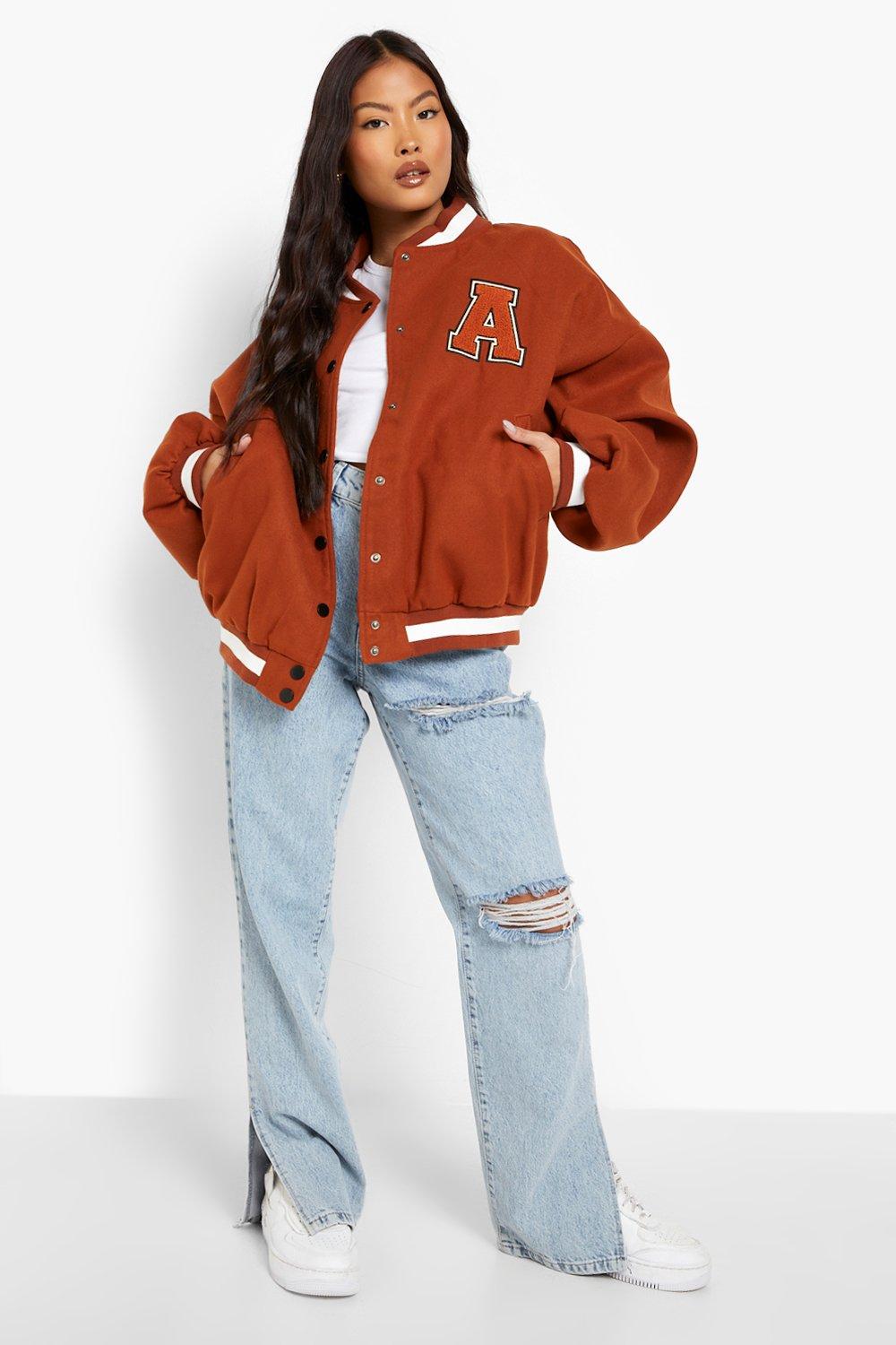 Inwoman Fall Letter Patchwork Varsity Jacket Fall Outfit For Women