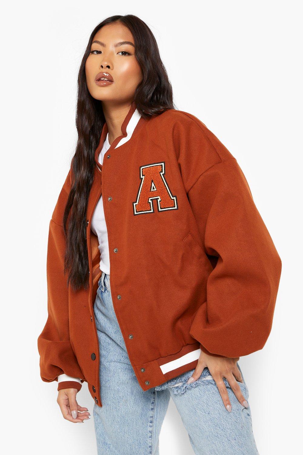 Patch Letter Oversized Varsity Jacket