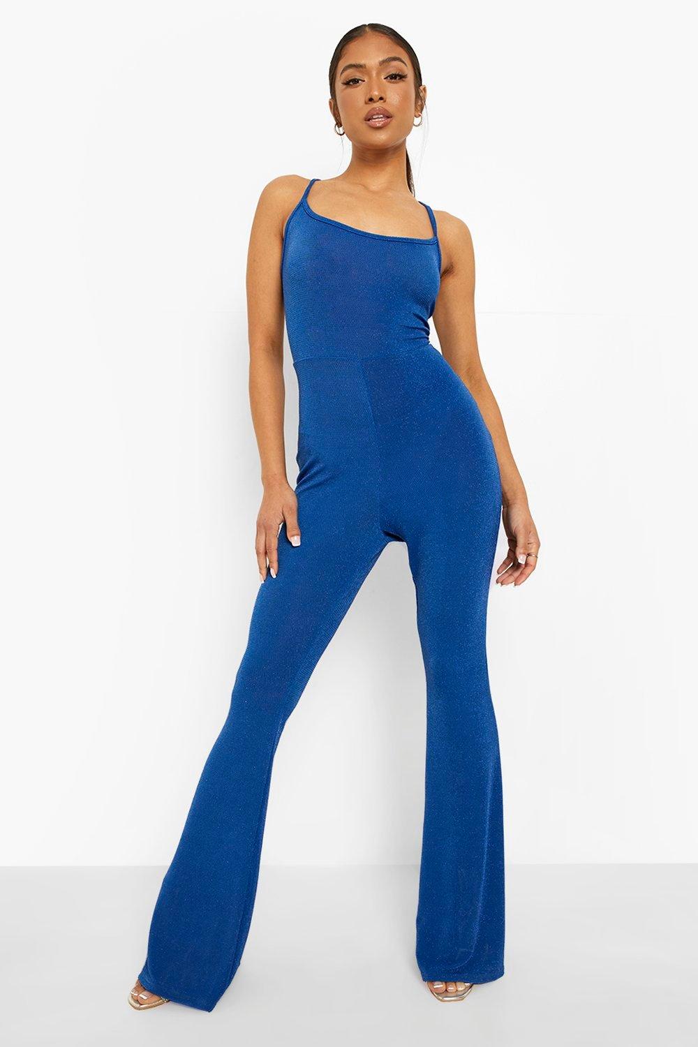 Royal Flare Denim Jumpsuit