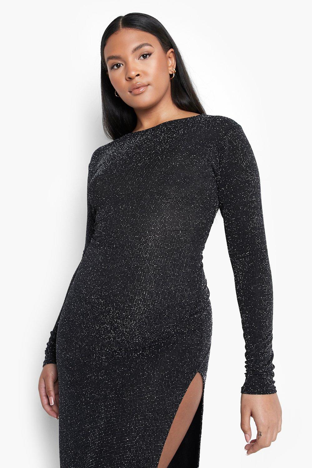 Glitter split dress best sale