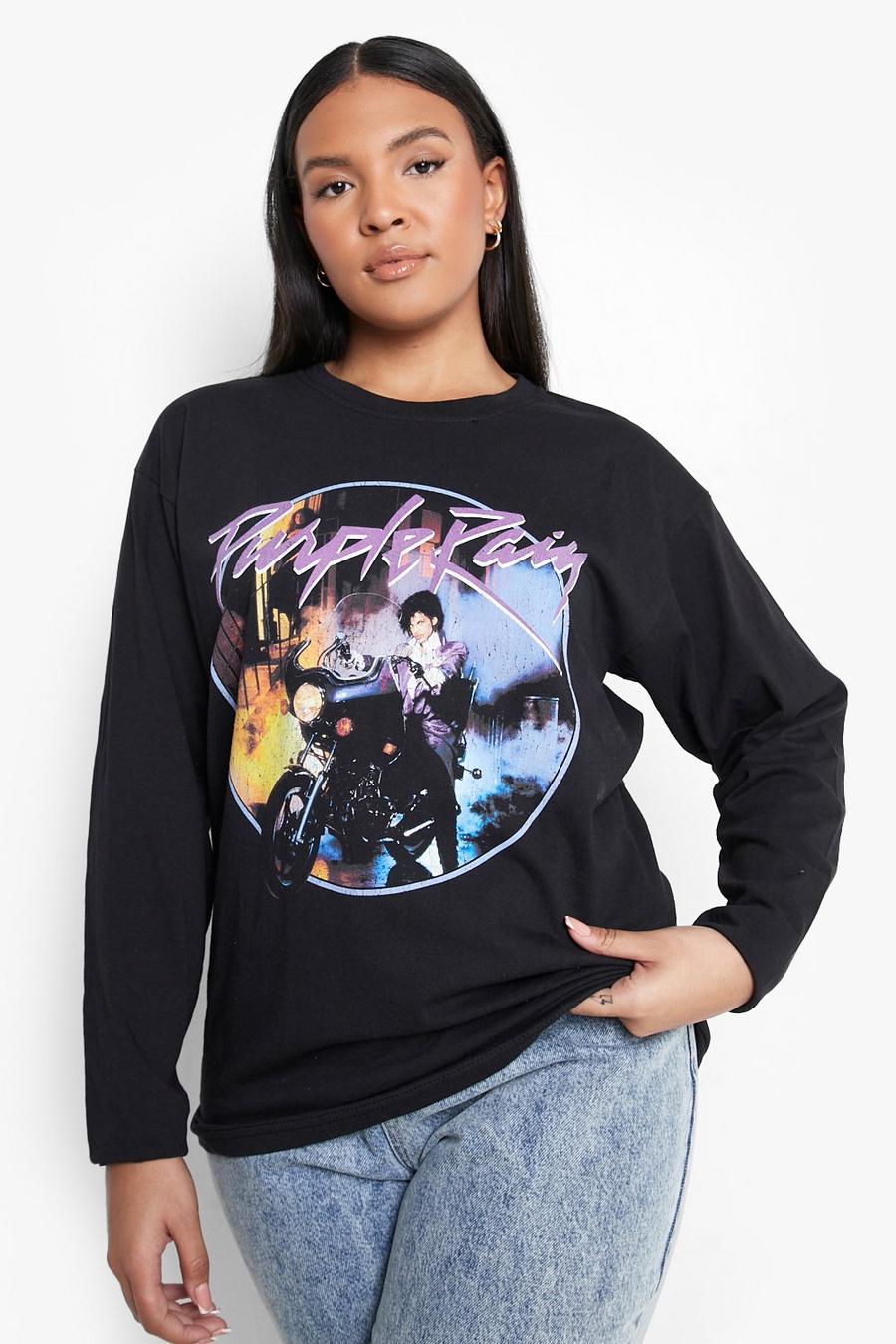 Black Plus Purple Rain License Long Sleeve T-shirt image number 1