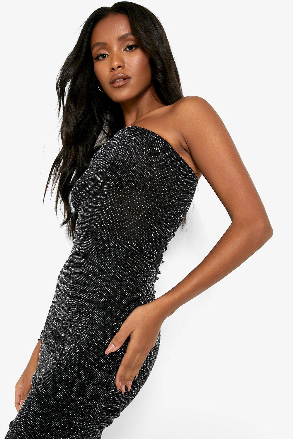 One shoulder dress outlet glitter