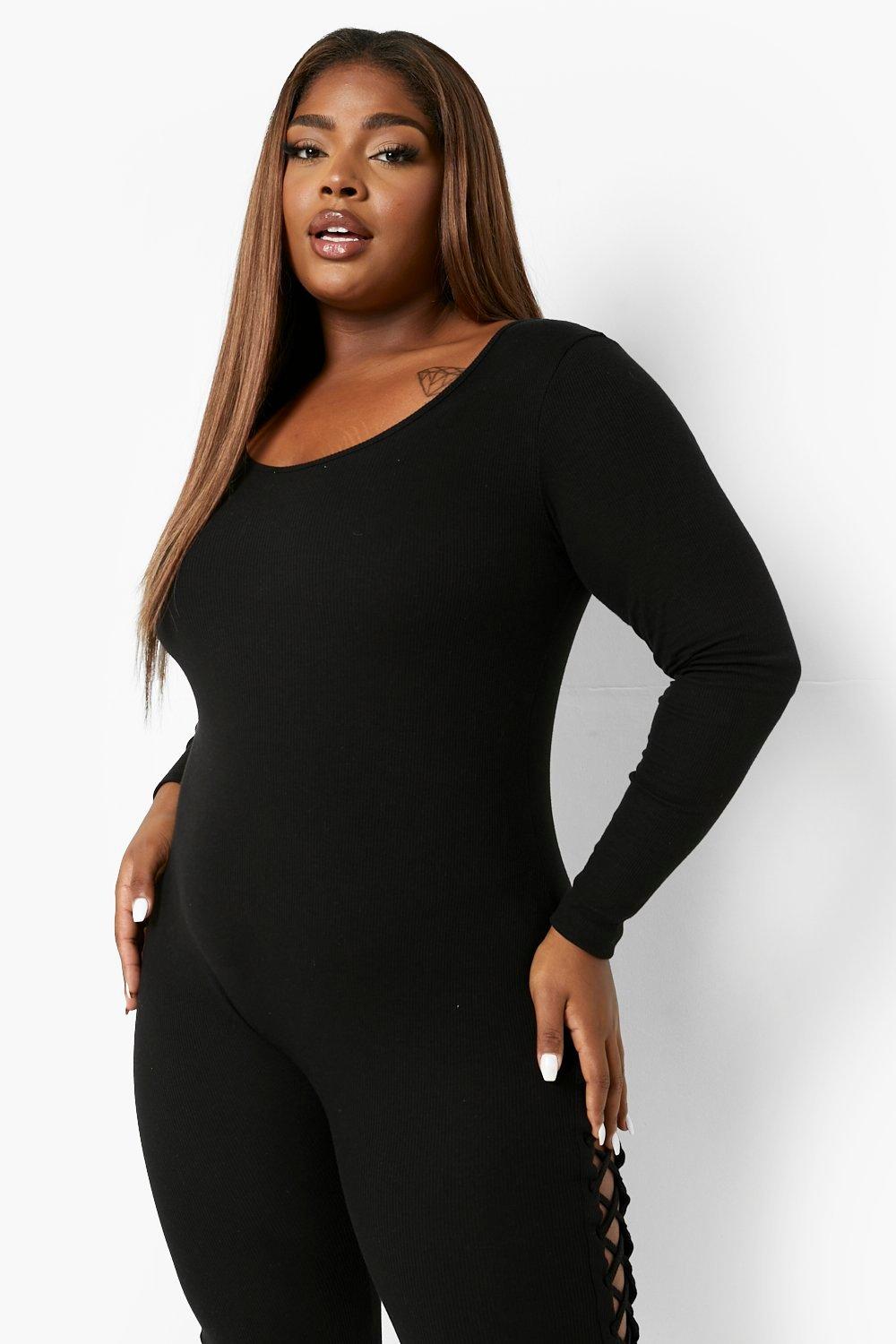 Plus size lace store up jumpsuit