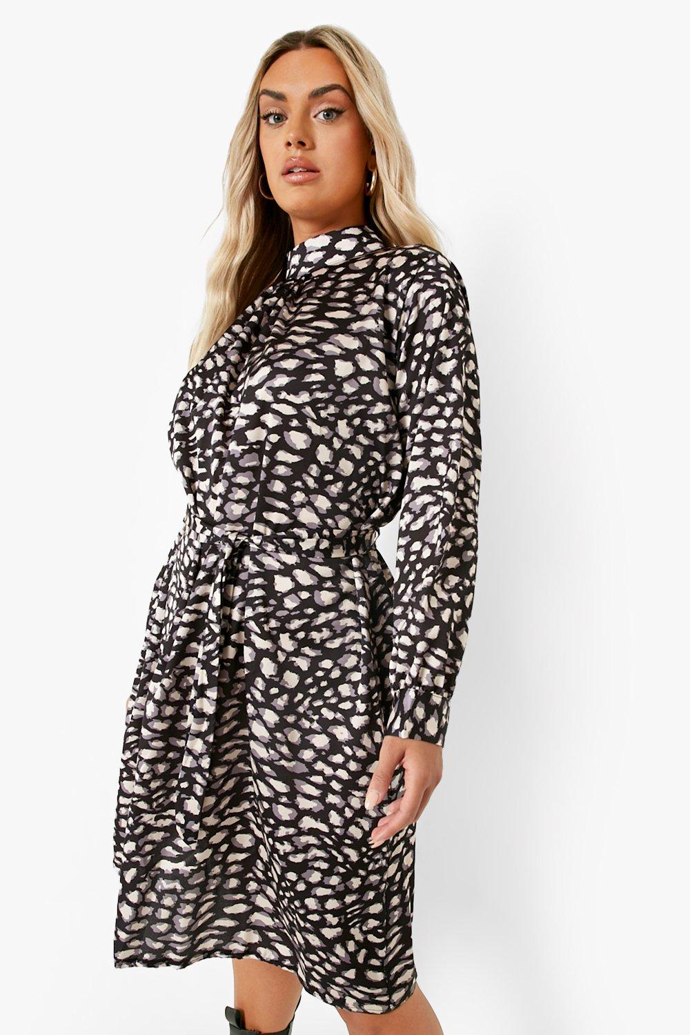 Boohoo animal outlet print shift dress