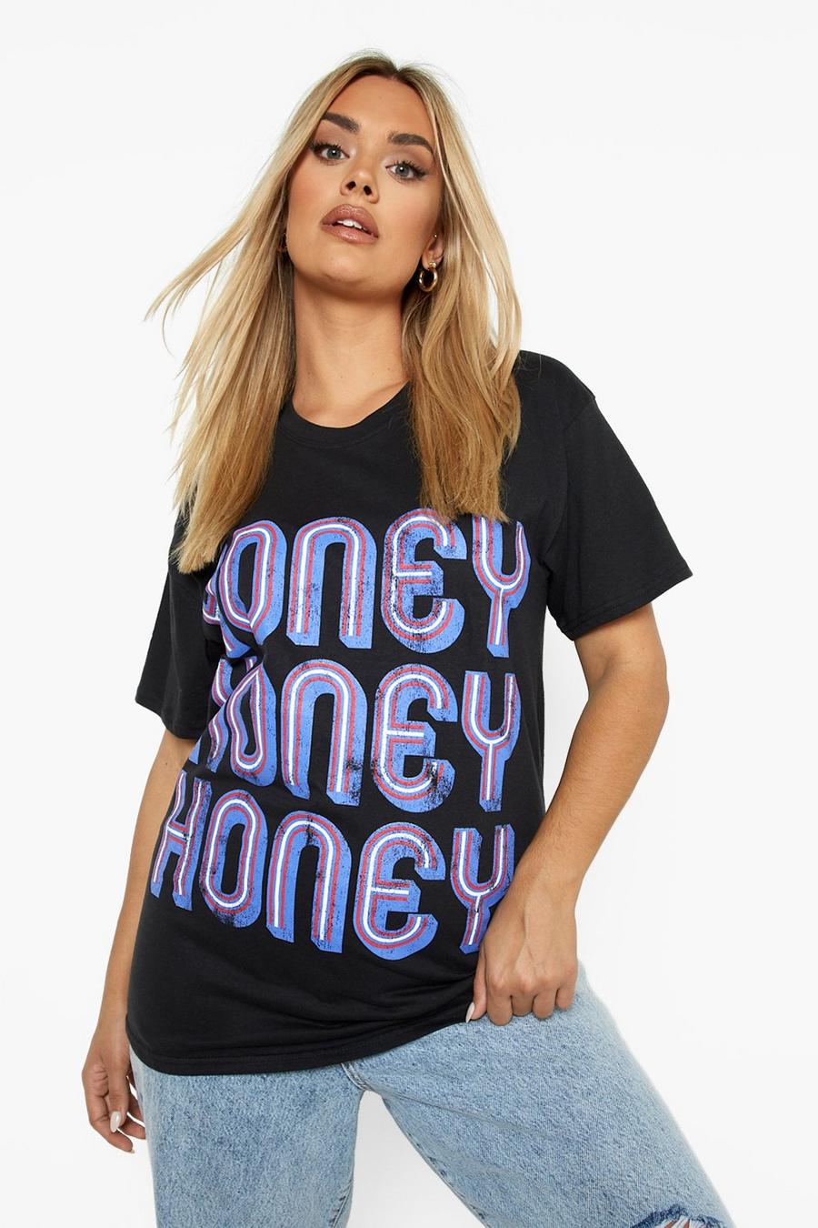 Black Plus Honey Printed T-shirt image number 1