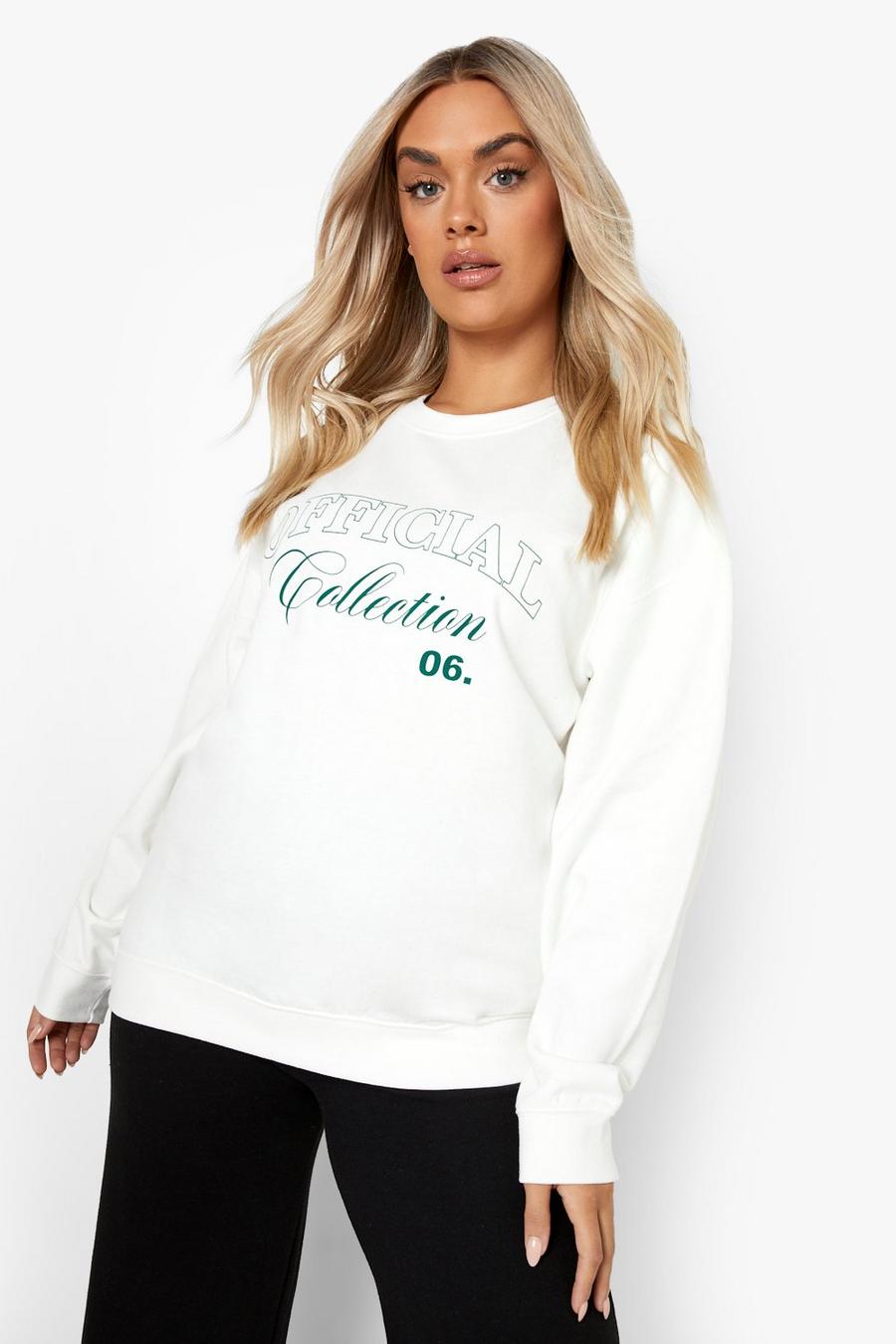 Ecru white Plus Ofcl Collection Printed Sweatshirt
