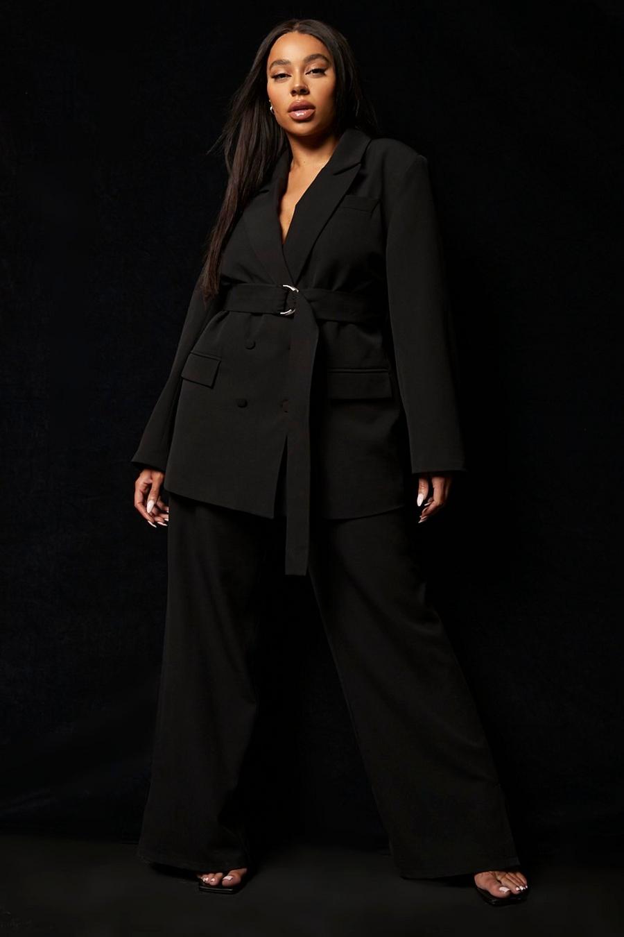 La'Tecia Plus Anzughose mit weitem Bein, Black
