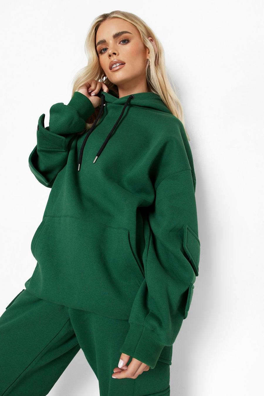 Green Petite Hoody & Cargo Jogger Tracksuit image number 1