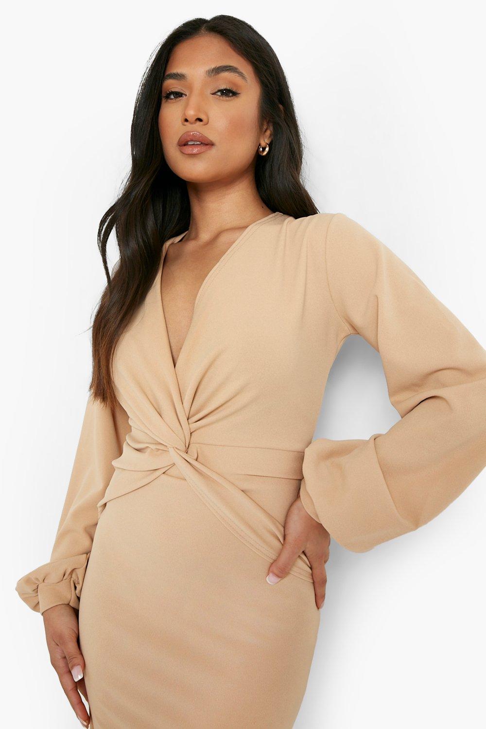 Missguided curve knot front midi outlet dress