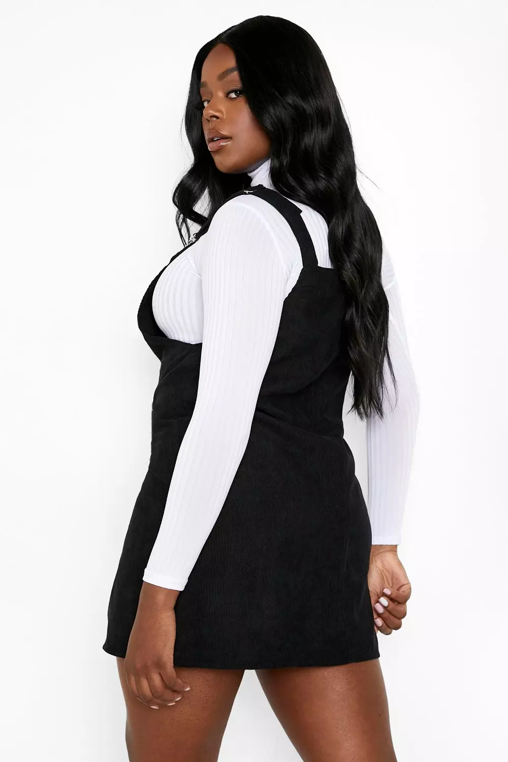 Black cord pinafore 2024 dress plus size