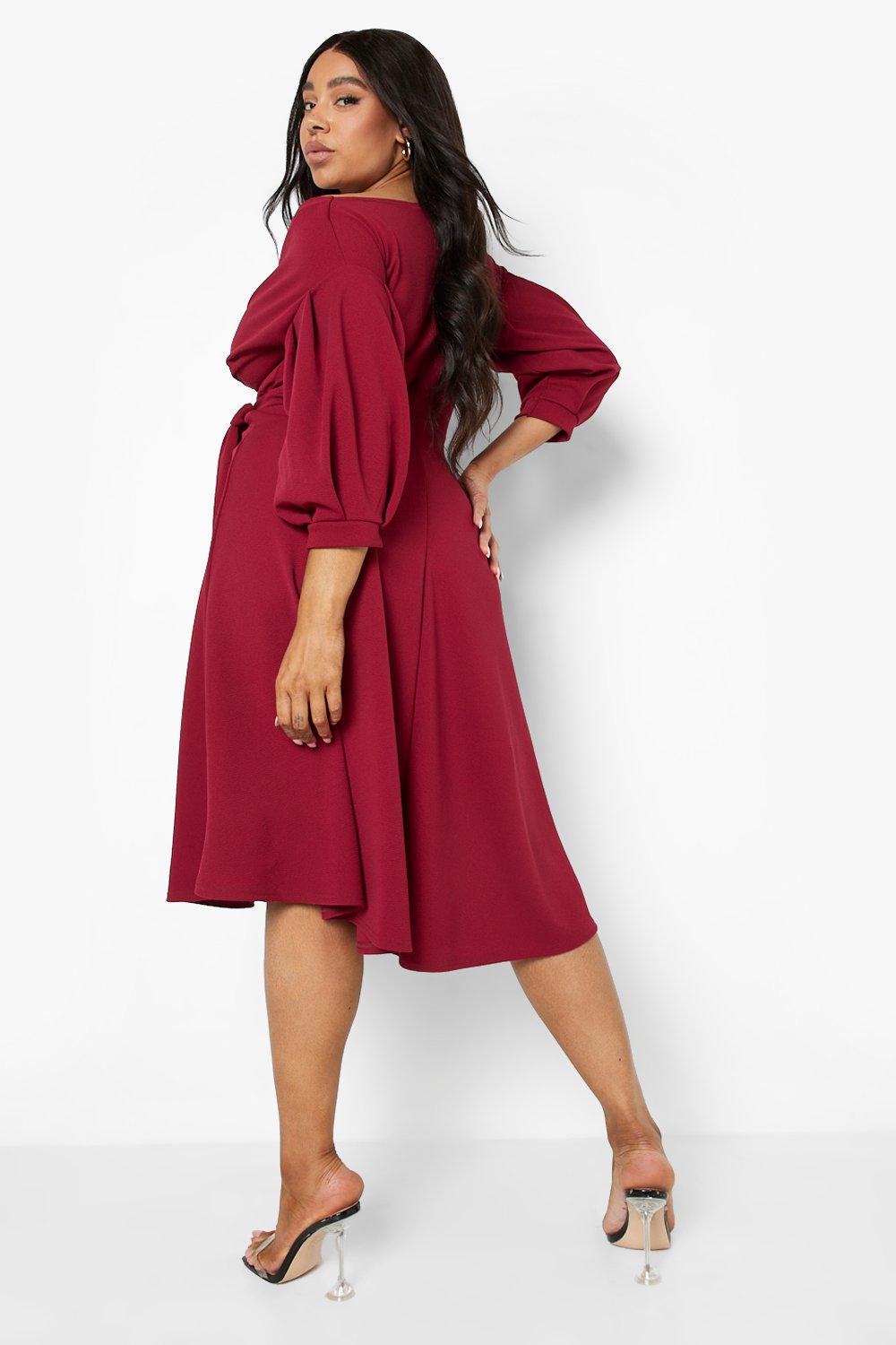 Boohoo berry outlet dress